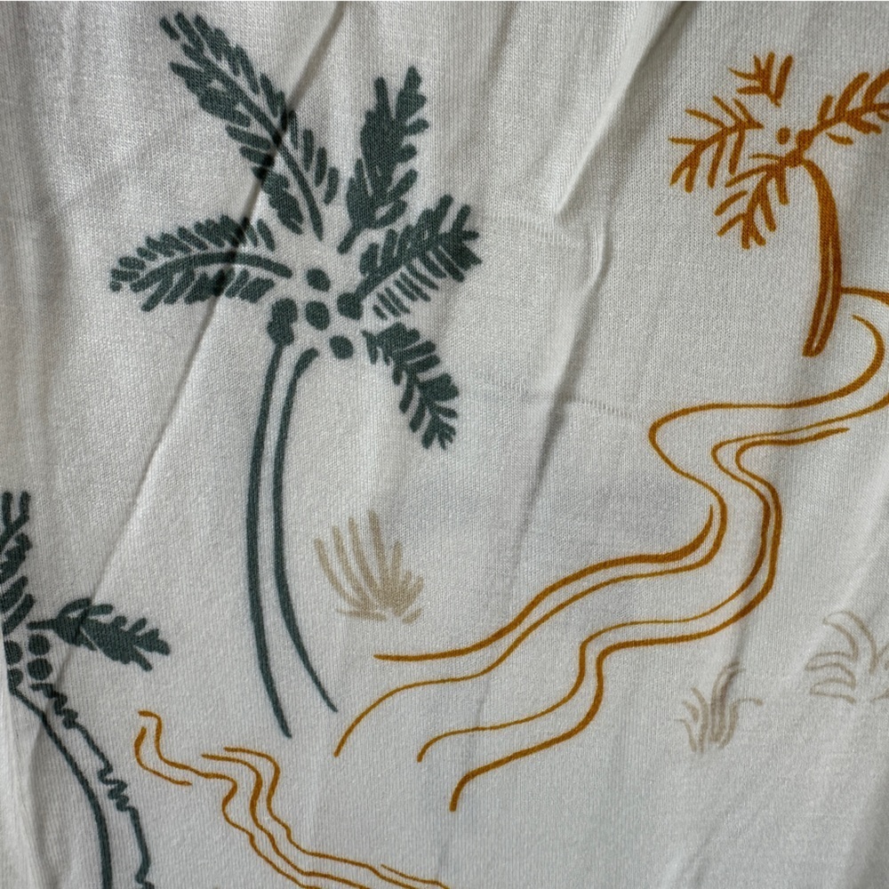 NWT BP Nordstrom Green and Yellow Tropical Leaf Print Pajama Pants Sz M - Picture 2 of 12